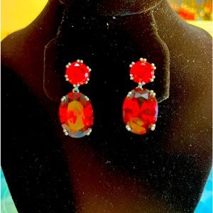 925 FILLED RED GARNET GEMSTONE EARDROPS!